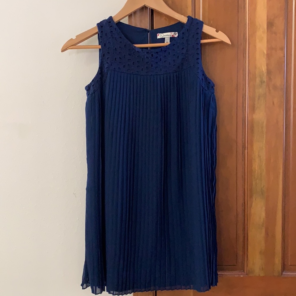 Speechless Girls Navy Pleated Dress Size 10 Sleeveless Formal Party